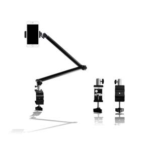 Support de montage de caméra aérienne de table avec <span class=keywords><strong>bras</strong></span> d'extension télescopique à 2 sections support de téléphone têtes à billes adaptateurs de vis - Product Image 3