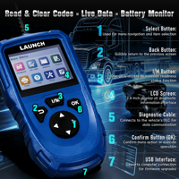 Escáner de Diagnóstico para Camiones Pesados LAUNCH Creader HD V2 2 en 1, Lector de Códigos HDOBD OBD-II EOBD para Freightliner