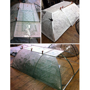 <span class=keywords><strong>D</strong></span>ôme de lucarne <span class=keywords><strong>en</strong></span> vitrail classique incurvé <span class=keywords><strong>d</strong></span>'art Rectangle clair Lentille plate surélevée <span class=keywords><strong>D</strong></span>ômes <span class=keywords><strong>en</strong></span> verre au plomb Plafond avec acier doux - Product Image 3