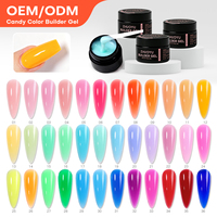 Gel Constructeur Couleur Bonbon Sans Chaleur Auto-Nivelant Haute Dureté Sans TPO Gel d'Extension d'Ongles Longue Durée Sans HEMA