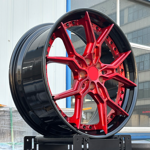 Cerchi Forgiati di Alta Gamma in Due Pezzi, Spazzolati Rosso Lucido Nero, 5*114.3 5*120 5*127 18 19 20 21 22 Pollici per Mustang Challenger Camaro - Product Image 4