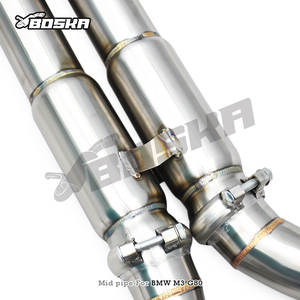 Tuyau intermédiaire en H personnalisé en acier inoxydable poli à résonance pour M3 G80 M4 G82 3.0T 2021-2024 Boska Son agressif et résistant à la chaleur - Product Image 3