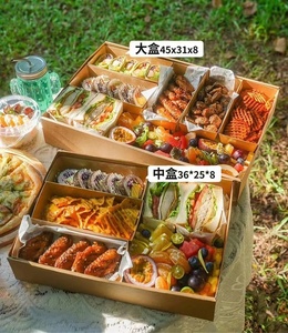 Bán buôn lớn furit Snack mát Hộp Ăn Trưa bãi biển giấy kraft Cắm Trại Dã ngoại hộp với cửa sổ PVC - Product Image 6