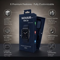 Boîte cadeau rigide en carton avec couvercle et base, en matériaux recyclés robustes, avec gaufrage à chaud or et UV, pour l'emballage de montres et d'électronique