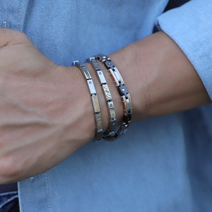 Bracciale da Uomo <span class=keywords><strong>di</strong></span> Nuovo Design in Acciaio Inossidabile 316 Premium con Finitura Lucida Regolabile, Gioiello e Accessorio da Polso in <span class=keywords><strong>Combinazione</strong></span> <span class=keywords><strong>di</strong></span> Stile Casual - Product Image 6