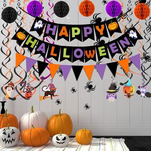 Decoraciones para Fiesta de Halloween, Guirnalda de Banderines Triangulares de Papel, Confeti Circular con Puntos, Guirnalda Colgante para Decoración del Hogar - Product Image 4
