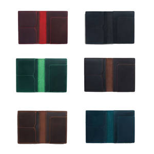 Wriza Slim Vintage Custom Genuine Leather Passport Card <b>Holder</b> for Men Travel <b>Wallet</b> with Crazy Horse Finish No Closure - Product Image 1