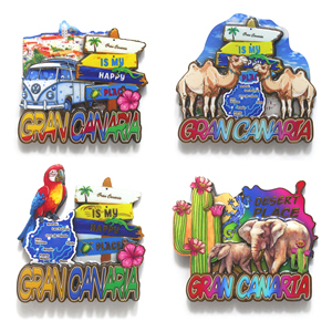 Autocollant de réfrigérateur en bois superposé personnalisé Espagne Gran Canaria Souvenir Îles <span class=keywords><strong>Canaries</strong></span> Aimant de réfrigérateur en bois 3D MDF - Product Image 1