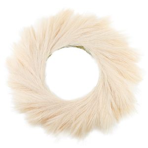 Couronne artificielle de pampas couleur crème, prix d'usine, fausse couronne de pampas, vente chaude pour la décoration de la maison ou de mariage - Product Image 1