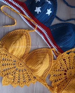 Drapeau américain personnalisé Design Sexi Girl Bikini fait à la main Crochet Bikini Tassel String Mini Bikini maillots de bain pour femmes maillot de bain - Product Image 2