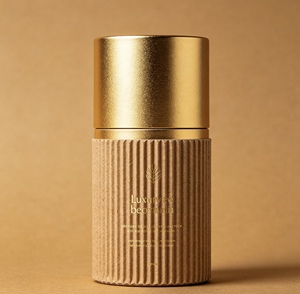 Luxury Gold Foil Cylindrical <b>Cardboard</b> Cosmetic Packaging, Eco-Friendly Custom Round Paper <b>Tube</b> for Skincare & Beauty Products - Product Image 5