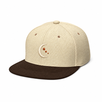 Topi Snapback 6 Panel Berstruktur dengan Bordir Patch Kontras Dua Warna, Bahan Katun Twill, Custom Grosir