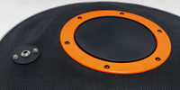 Batterie de percussions UNLOCK : Griffe de grosse caisse 18 pouces à amortissement pneumatique avec maille double épaisseur intégrée |   Pad d'entraînement silencieux anti-bruit pour batterie hybride