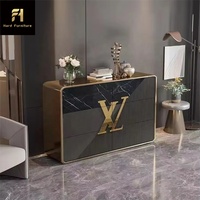 Meubles de salon haut de gamme de luxe Style moderne planche latérale en bois Buffet armoire tiroir de rangement