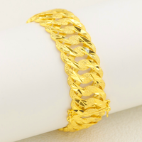 Z H Bracelet unisexe classique et tendance, plaqué or 24 carats, motif étoile géométrique sculpté, version large de 20 mm, vente en gros, best-seller