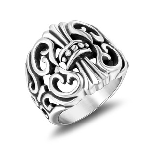 Vintage Men's <b>Titanium</b> Steel Cross <b>Ring</b> Punk Style Gift Jewelry - Product Image 3