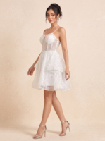 Robe de mariée personnalisée, robe de mariée grande taille, robe de mariée courte à sequins, robes magnifiques, robe de douche nuptiale, robe blanche