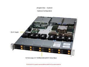 AS-1116CS-TN 1U เซิร์ฟเวอร์แบบแร็คแบบซ็อกเก็ตเดี่ยว DDR5 ECC NVMe Hot Swap Barebone สำหรับคอมพิวติ้งบนคลาวด์ โฮสติ้งเว็บ ศูนย์ข้อมูล แบบกำหนดเอง - Product Image 1