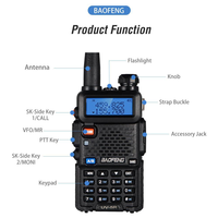 Radio bidirectionnelle portable Baofeng UV-5R 5W avec batterie 1800mAh, double bande, radio FM, radio amateur baofenguv5r baofeng uv 5r