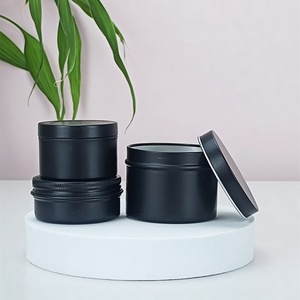 Pot en aluminium vide de haute qualité pour emballage, pot en aluminium noir mat pour pommade et crème à barbe avec bouchon à vis - Product Image 4