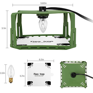 Piège à puces collant carré d'intérieur avec lampe, attrape-insectes pour animaux domestiques, pour mites, puces et moucherons - Product Image 3