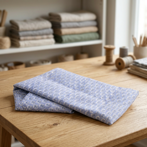 Printed Poplin <b>Fabric</b> Light Blue Floral Pattern Breathable Medium <b>Weight</b> Woven Cotton Home Textile Material For Dress Home Decor - Product Image 1