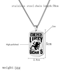 Collar Luffy <span class=keywords><strong>Gear</strong></span> 5 de estilo gótico con cadena colgante de una pieza en blanco y negro - Product Image 6