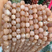 Perles en vrac carrées à facettes de 8 mm en pierre naturelle (Améthyste, Pierre de soleil, Cristal de sucre) pour la fabrication de bijoux et bracelets - Vente en gros DIY