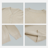 Pull en maille col V pour homme, automne-hiver, côtelé vertical, manches longues, coupe ajustée, décontracté, personnalisable