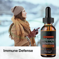 Ausreson OEM Gouttes d'extrait de champignon Cordyceps Sinensis pour la santé, Compléments alimentaires détoxifiants à base de plantes, Liquide oral de Cordyceps pour la santé