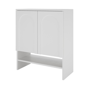 <span class=keywords><strong>Meuble</strong></span> <span class=keywords><strong>à</strong></span> <span class=keywords><strong>Chaussures</strong></span> en Bois <span class=keywords><strong>à</strong></span> <span class=keywords><strong>2</strong></span> <span class=keywords><strong>Portes</strong></span> avec Panneaux et Détail en Arche, Blanc, pour Salon - Product Image 2