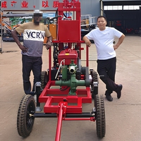 Foreuse hydraulique rotative portable pour puits d'eau, prix direct usine, 200m, 75-300mm, sur remorque, moteur diesel, boîte de vitesses, garantie 1 an