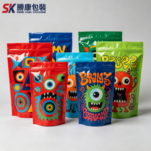 Wholesale SK Brand Stand Pouches BOPP/AL/PE <b>Material</b> Anti-Odor Zipper Die-Cut Food Grade Durable Packaging for Candy for - Product Image 1