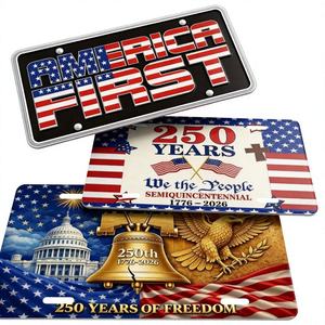 Plaque d'immatriculation Wanfeng America First 250 Years en aluminium 3D gaufré, pour voiture, thème Indépendance des États-Unis, fournisseur d'usine en gros - Product Image 1