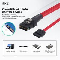 Cable divisor interno SKS SKS-L8087B Mini SAS SFF-8087 a 4 SATA, 36 pines macho, 7 pines hembra, rojo, para disco duro SSD