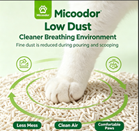 Litière agglomérante pour chat en bois de pin Micoodor, faible teneur en poussière, contrôle naturel des odeurs, en vrac