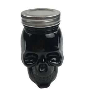 Trending products 2022 Novelty Designed head black skull mason jar tumbler drinking cup