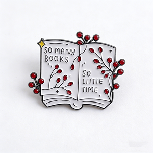 Pin de Esmalte con Frase Divertida 'Tantos Libros, Tan Poco Tiempo', Broche, Insignia de Solapa, Accesorios de Joyería, Regalo para Amantes de los Libros, Venta al por Mayor - Product Image 2