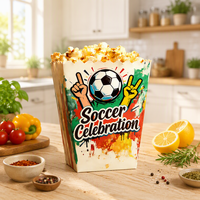 Boîtes à Popcorn Personnalisées pour Célébrations de Football – Seau à Popcorn en Papier Recyclable pour Événements Sportifs et Cinéma Maison