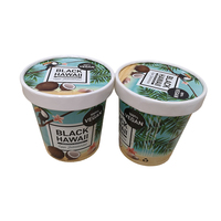 Gobelets en papier biodégradables et compostables personnalisables de 8 oz à paroi simple, avec couvercle étanche, pour yaourt glacé et glace