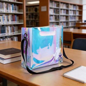Custom Holographic PVC Transparent Bag Laser Shiny Event Promotional Gift Handbag - Product Image 3