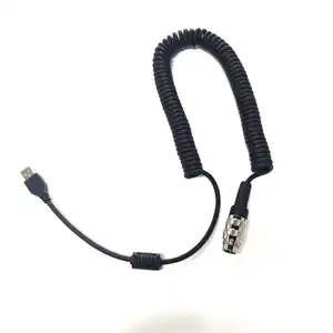 USB to lumberg SV40 M16 plug Electrical coil cables Coiled extension cords Curly flexible cables