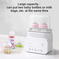 Chauffe-lait, stérilisateur et sécheur pour bébé 5-en-1 Baphiya avec veilleuse et contrôle tactile 500W en matériau PP