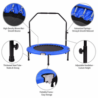 Trampolines de fitness pour adultes, mini trampolines d'intérieur, sur mesure OEM, avec barre de maintien réglable.