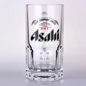 Copo de vidro para beber 1 litro, copo tankard personalizado com alça de 1L, caneca de cerveja alemã, copo para beber cerveja