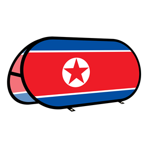 Bannière ovale pop-up en tissu tricoté warp-knit pour la publicité extérieure et les tentes promotionnelles en Corée du Nord - Product Image 1