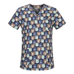 Tops médicos unisex para mujer, camisa médica de algodón al por mayor, uniformes médicos impresos - Product Image 4