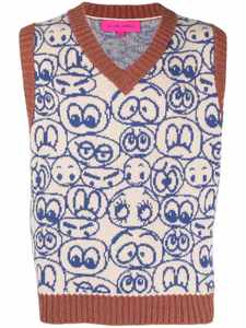 Gilet de pull sans manches en tricot confortable brodé à col en V pour hommes de haute qualité, gilet en tricot chaud - Product Image 3