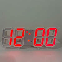 Jam Alarm Digital Termometer Plastik 3DLED - Jam Alarm Pintar Modern dengan Lampu Malam - Lampu USB Plug-in untuk Meja/Desktop