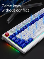 Low-Noise Ergonomic 98% Layout Keyboard, Wired Membrane Backlit Keyboard with Silent Typing